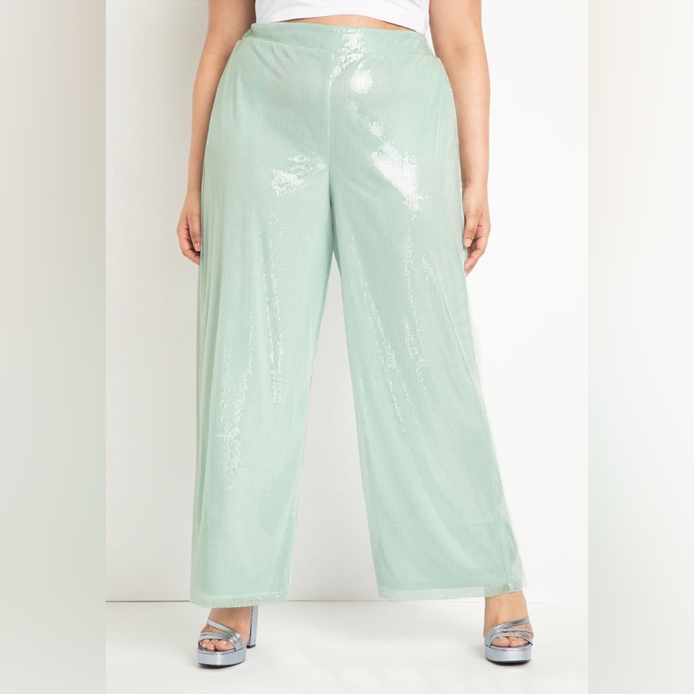 Eloquii Wide Leg Sequin Pant